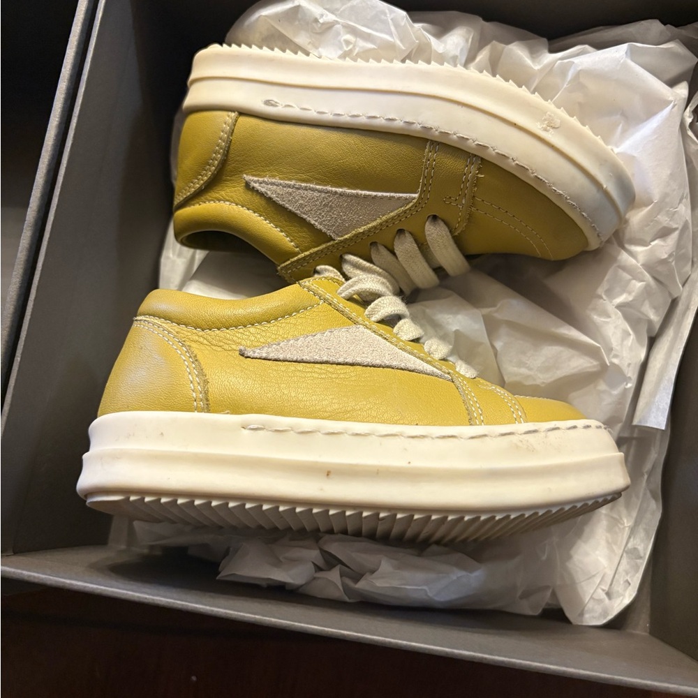 Rick Owens Yellow Kids Sneakers